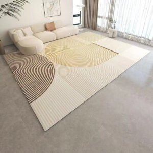 rectangle rug design minimalistic shapes light colors