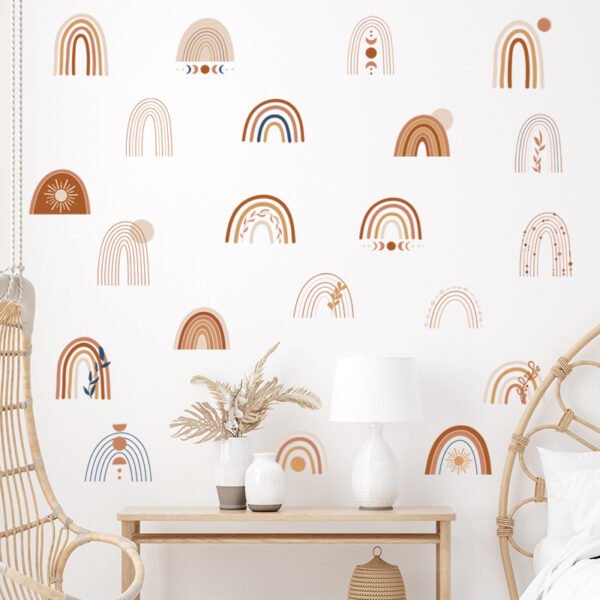 baby room wall art stickers in rainbow shapes