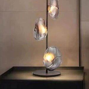 Modern table lamp design with crafted glass providing ambient glow