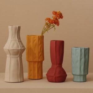 Decorative modern vases crafted with textures