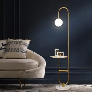 minimal design side table and floor lamp