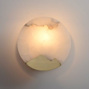 Elegant wall lamp made of marble and copper