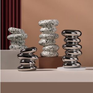 Decorative vases in pebbles shape