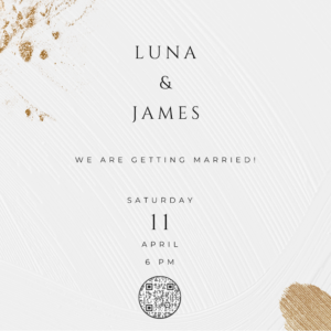 white and gold luxury chic invitation e-card